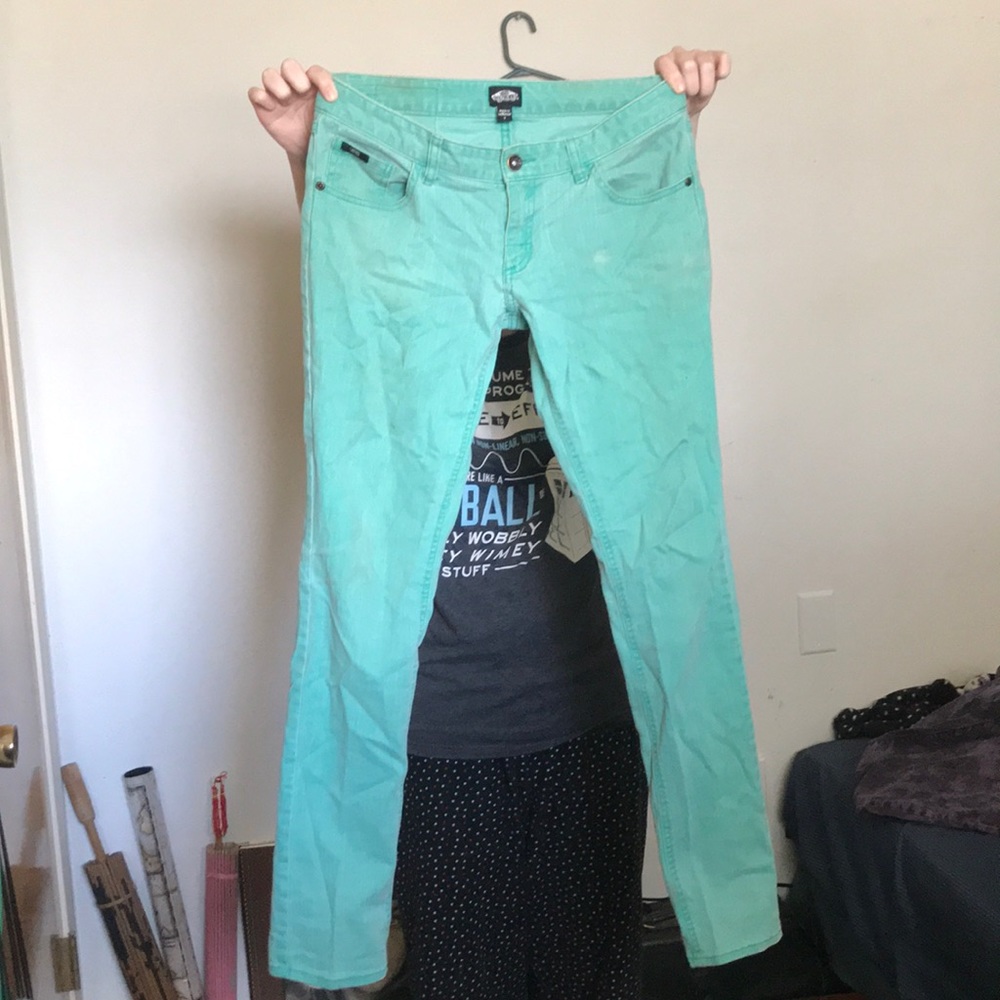 Mint-Green Vans Skinny Jeans